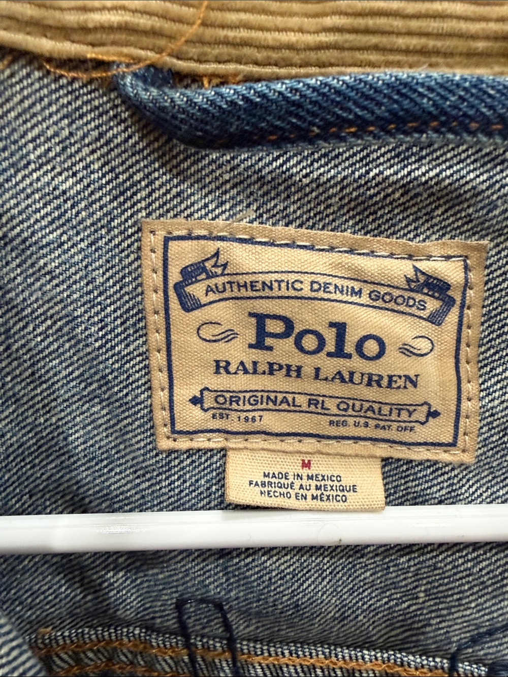 Men’s Polo Ralph Lauren Tiger 1967 Denim Trucker Jacket Size M - Picture 2 of 7